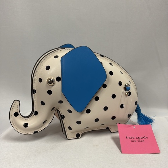 RARE Kate Spade Cabana Dot Blue Dotted Elephant Bag BRAND NEW - Picture 2 of 6